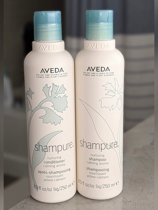 AVEDA Other - Aveda Shampure Calming Shampoo & Conditioner Set - White with Light Blue Caps